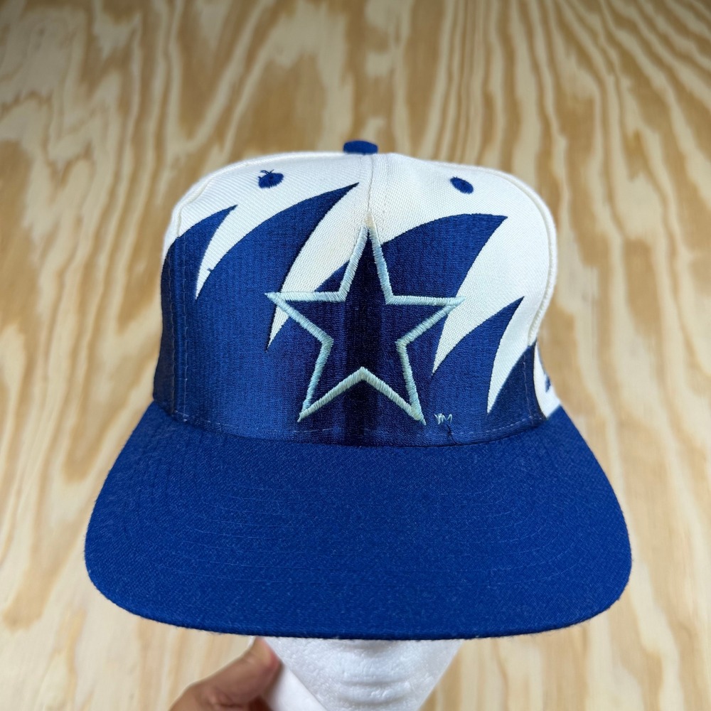Vintage Dallas Cowboys Logo Athletic Sharktooth Snapback Hat Blue White NFL